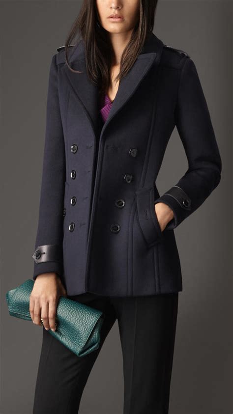 Burberry Brit Wool/Cashmere Pea Coat Est. Size M